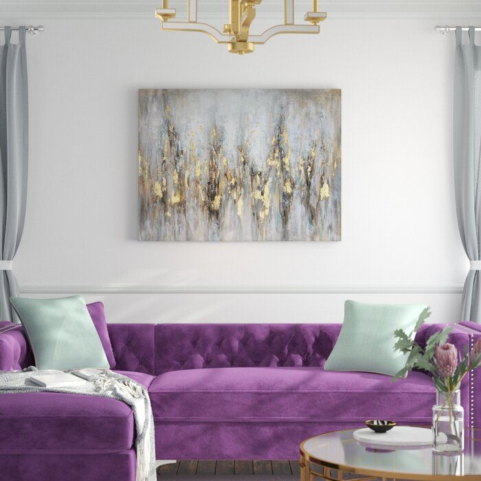 GLEAMING GOLD OIL PAINTING PRINT ON WRAPPED CANVAS WITHOUT FRAME thumbnail 2