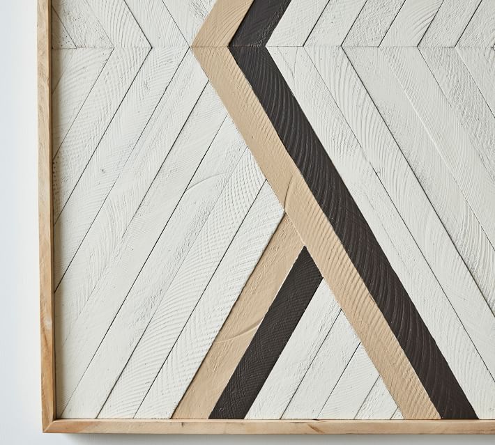 ALEKSANDRA ZEE INLAID WOOD TRIPTYCH WALL ART thumbnail 3