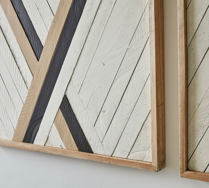 ALEKSANDRA ZEE INLAID WOOD TRIPTYCH WALL ART thumbnail 4