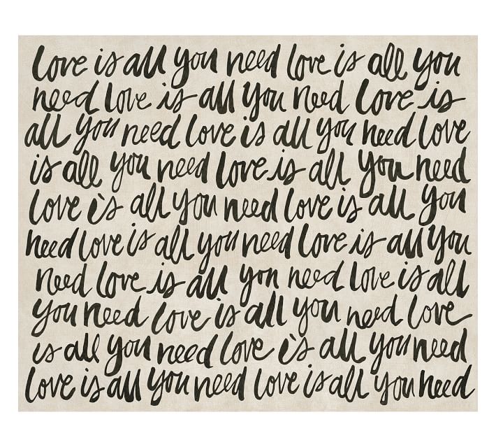 LOVE IS ALL YOU NEED WRAPPED CANVAS PRINT thumbnail 2