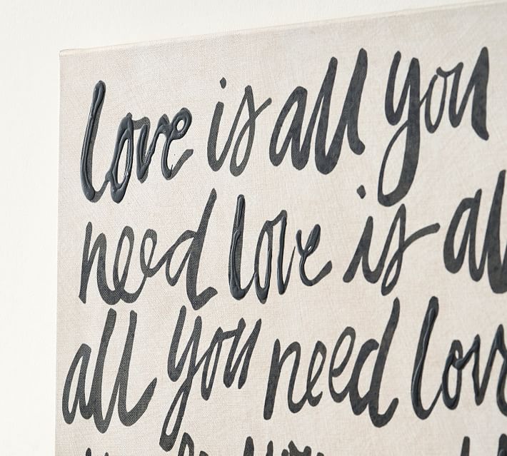 LOVE IS ALL YOU NEED WRAPPED CANVAS PRINT thumbnail 3