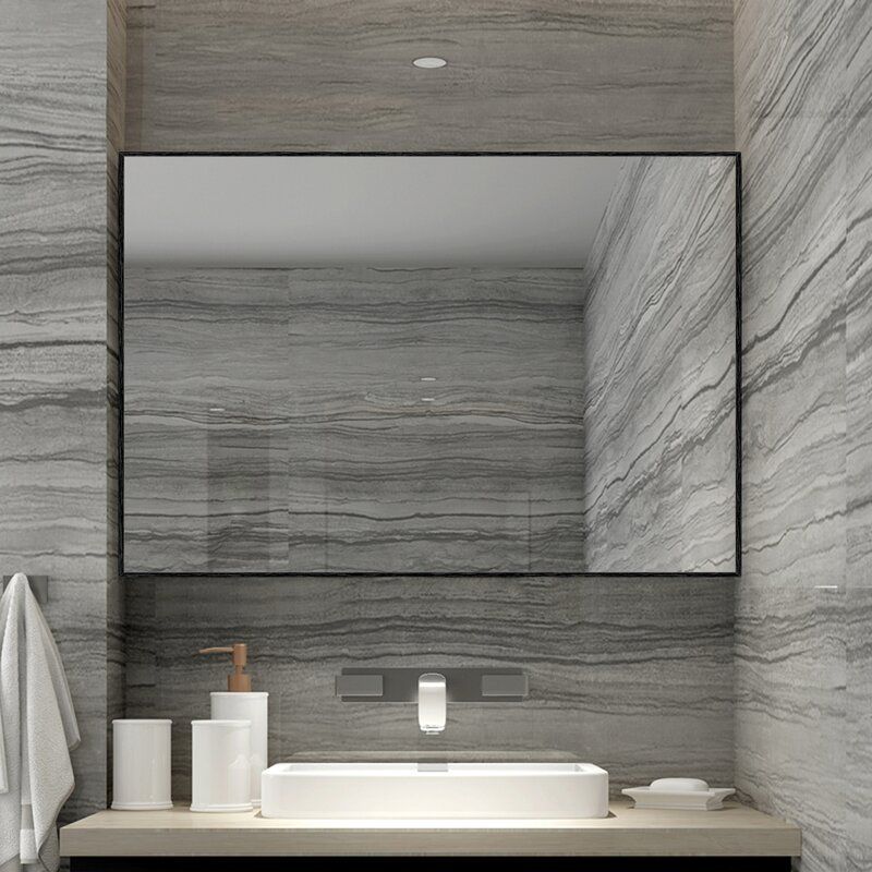MATHEWS BATHROOM VANITY MIRROR BLACK thumbnail 2