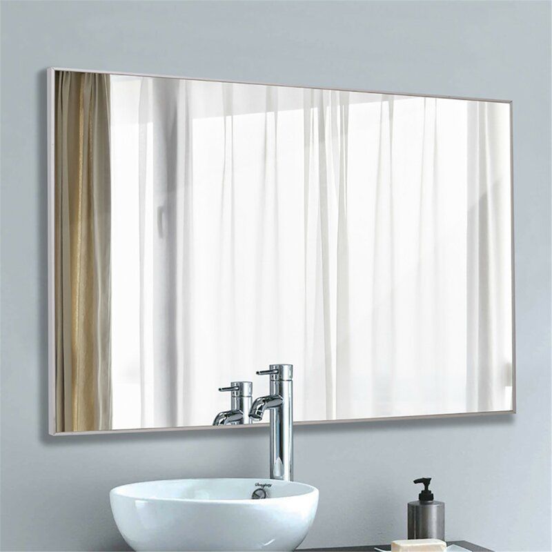 MATHEWS BATHROOM VANITY MIRROR SILVER thumbnail 3