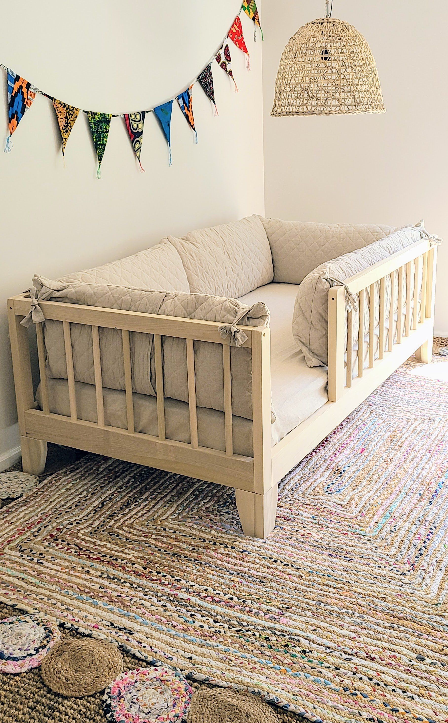MONTESSORI FLOOR TO RAISED BED WITH RAILS REMOVABLE LEGS thumbnail 4