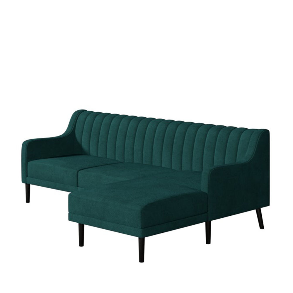 CHEESEMAN WIDE VELVET SOFA AND CHAISE thumbnail 3