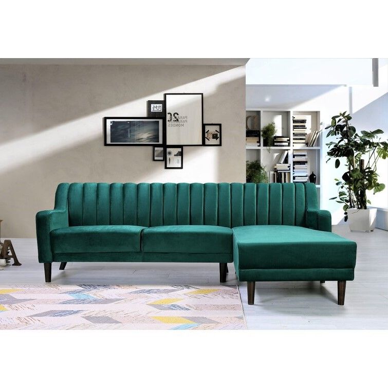 CHEESEMAN WIDE VELVET SOFA AND CHAISE thumbnail 4