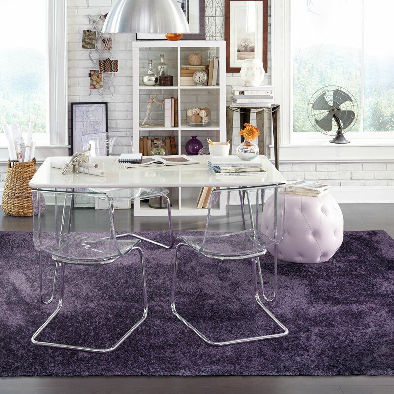 Albritton Handmade Tufted Dark Purple Rug thumbnail 3