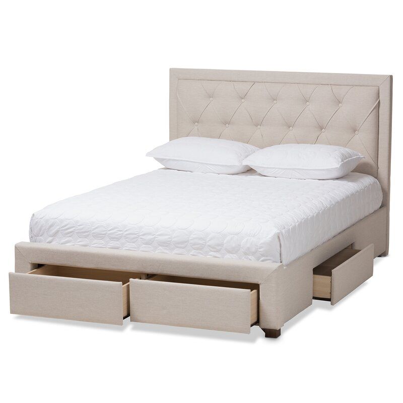 Tantallon Tufted Upholstered Storage Platform Bed-King thumbnail 2