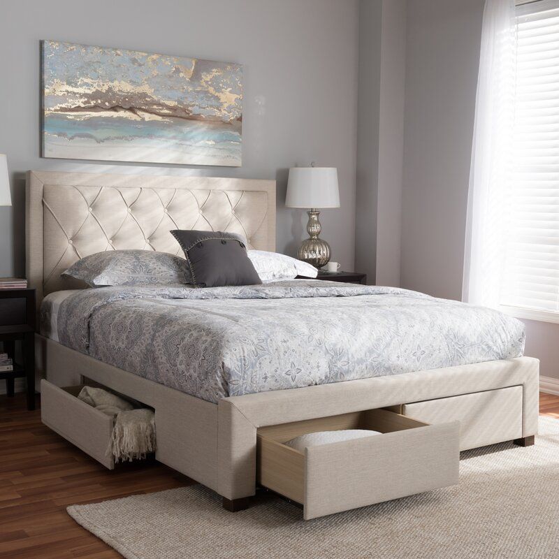 Tantallon Tufted Upholstered Storage Platform Bed-King thumbnail 3