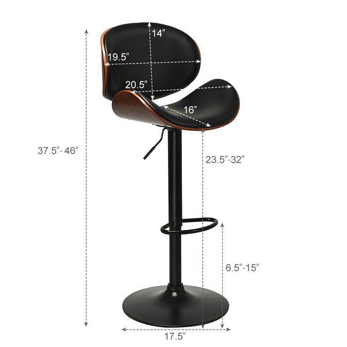 DASAN SWIVEL ADJUSTABLE HEIGHT BAR STOOL thumbnail 3