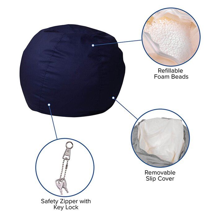 HOME LIVING ROOM COTTON TWILL BEAN BAG thumbnail 5