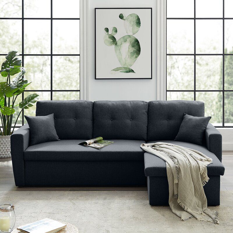 BELLEMY LINEN SQUARE ARM SOFA BED thumbnail 2