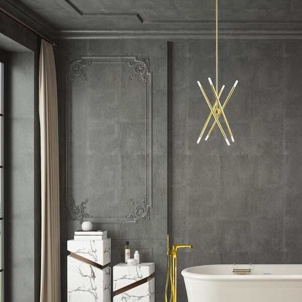 CORTES 8 LIGHT SPUTNIK MODERN LINEAR CHANDELIER thumbnail 2