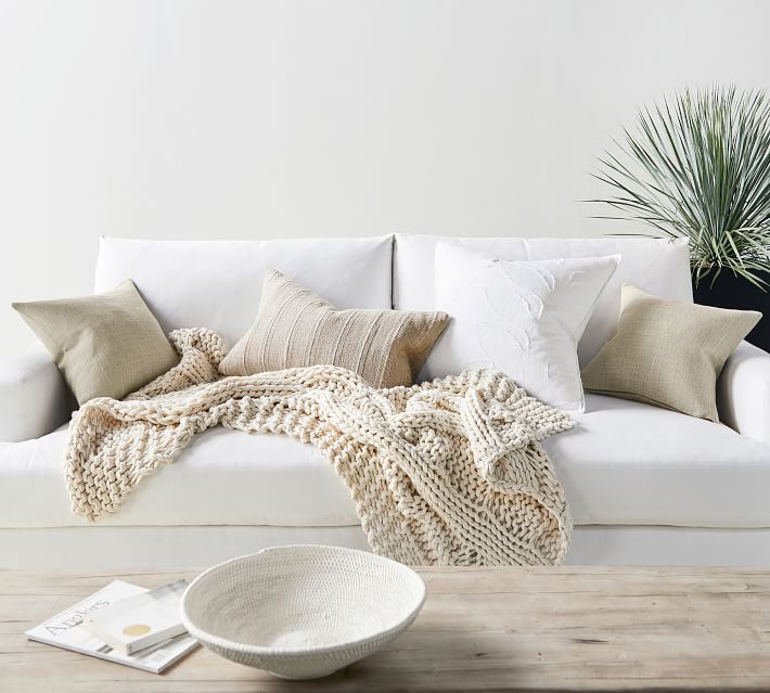 Relaxed Striped Lumbar Pillow Cover with Insert thumbnail 2