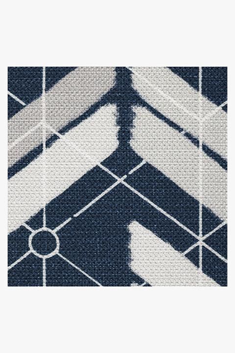 Outdoor Painted Chevron Navy Rug-8'x10' thumbnail 2