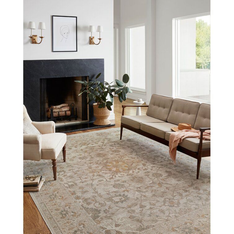 Rosemarie Floral Ivory Natural Area Rug-10'x14' thumbnail 2