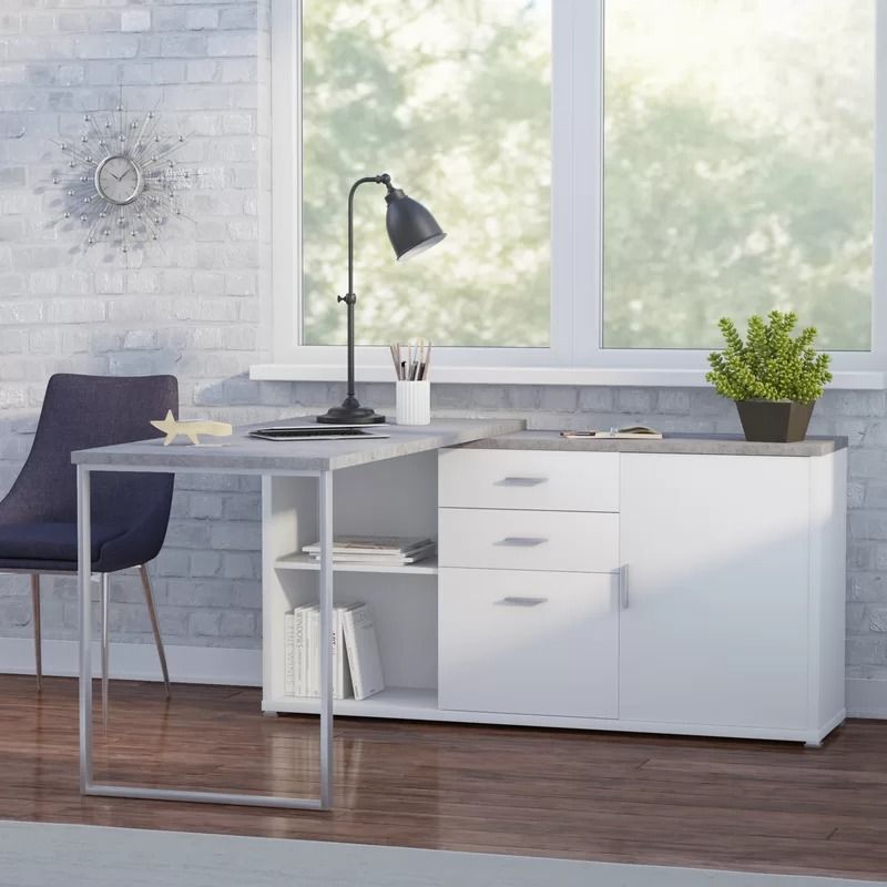 Dariell 3 Drawer L Shape Executive Desk thumbnail 2