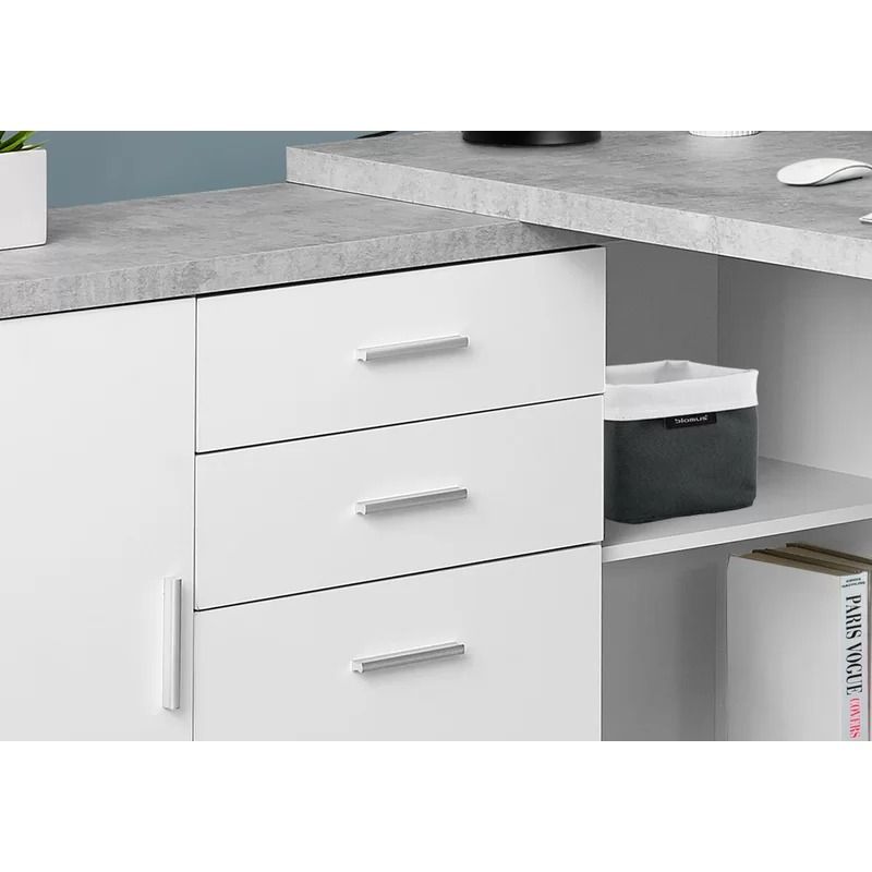 Dariell 3 Drawer L Shape Executive Desk thumbnail 3