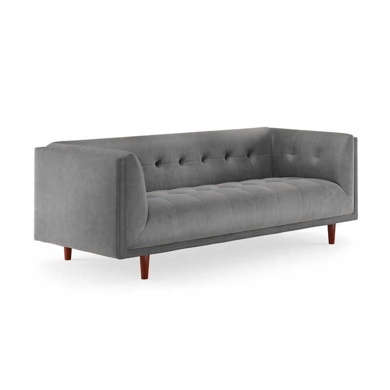 Jayda Velvet Tuxedo Arm Sofa thumbnail 4