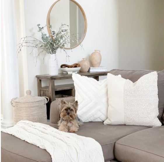 Tufted Square Throw Pillow Taupe thumbnail 3