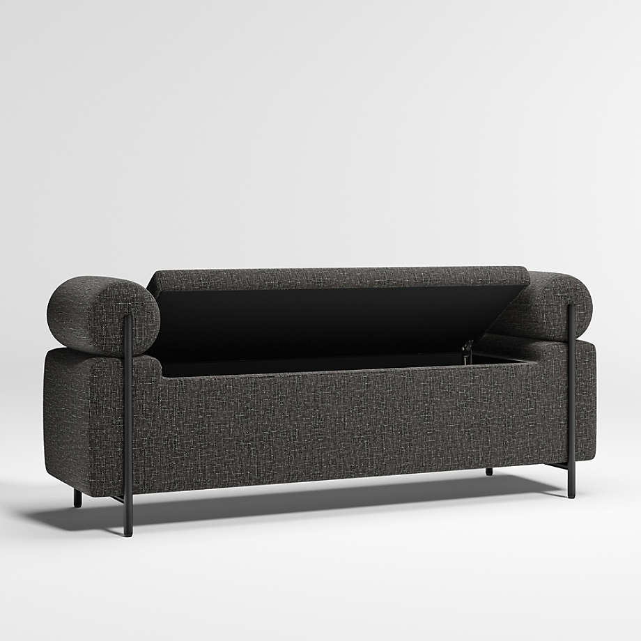 Steen Black Storage Bench thumbnail 2