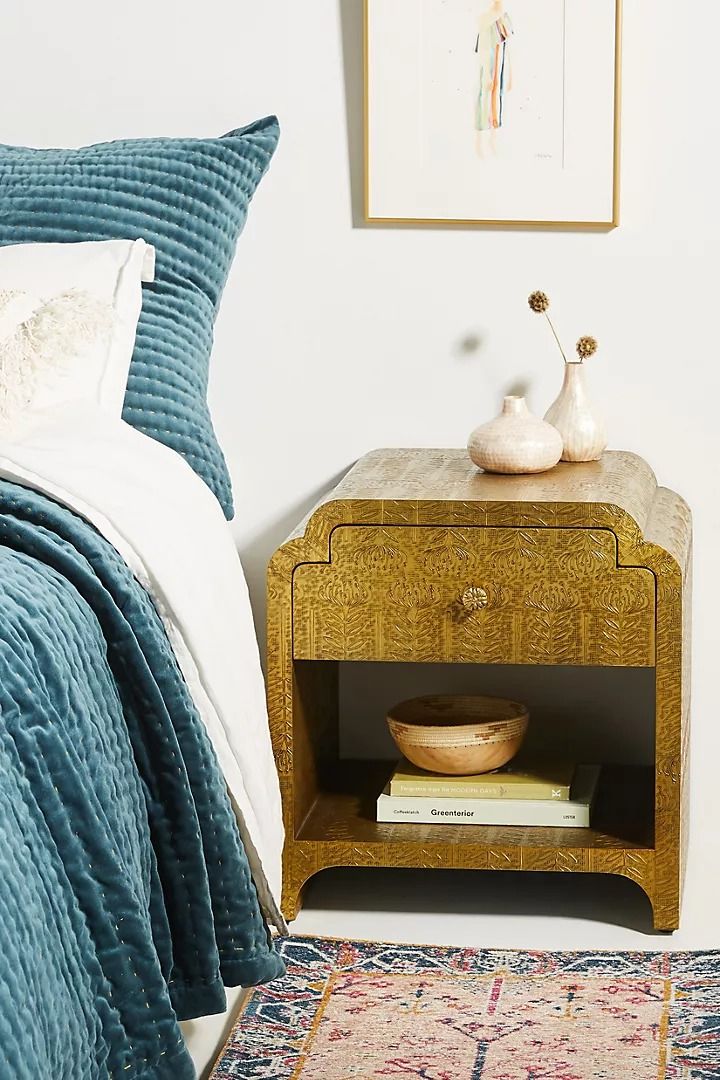 Hand Embossed Lotus Nightstand thumbnail 2