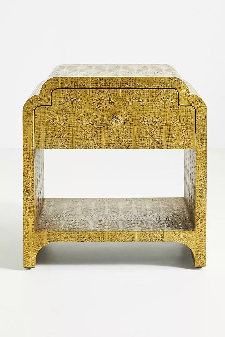 Hand Embossed Lotus Nightstand thumbnail 3