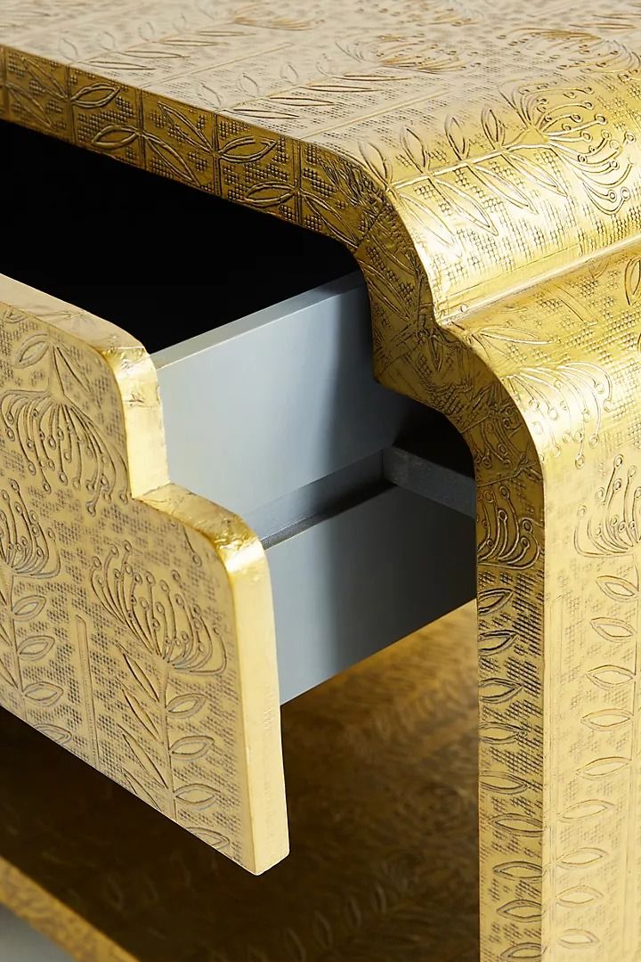 Hand Embossed Lotus Nightstand thumbnail 5