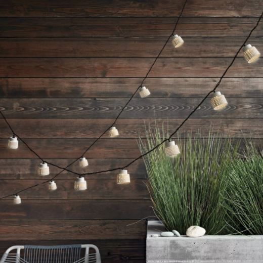Incandescent Outdoor String Lantern Lights White Punched thumbnail 2
