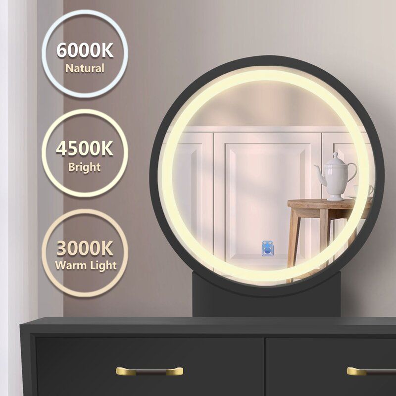 Vanity Set With Touch Screen Dimming Mirror thumbnail 3
