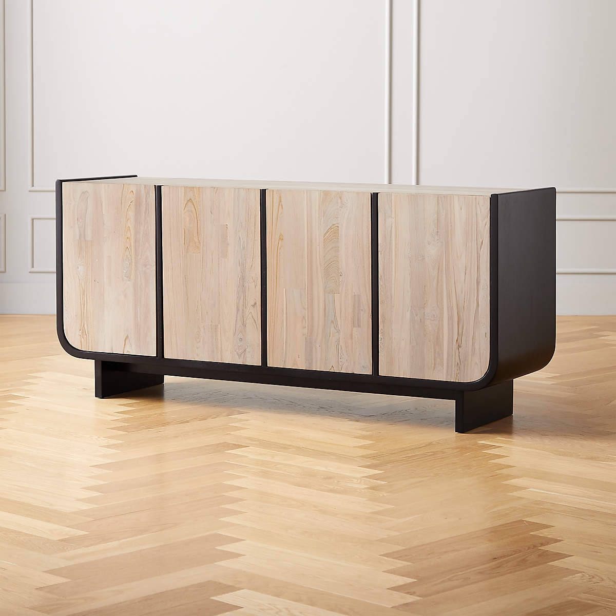 Sion White Wash Teak Credenza thumbnail 2