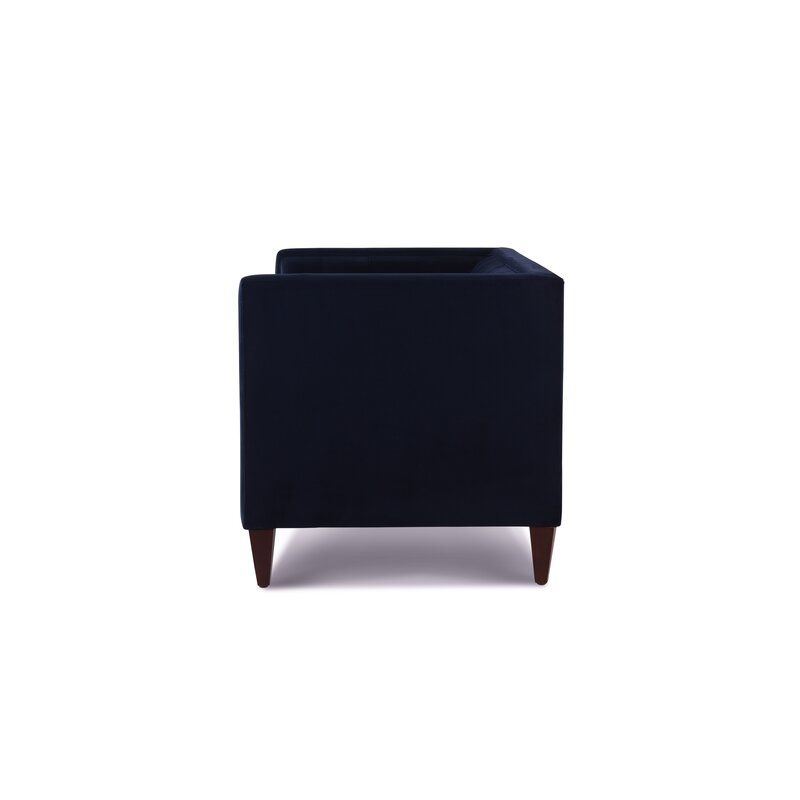 Latisha Velvet Tuxedo Arm Sofa with Reversible Cushions thumbnail 3