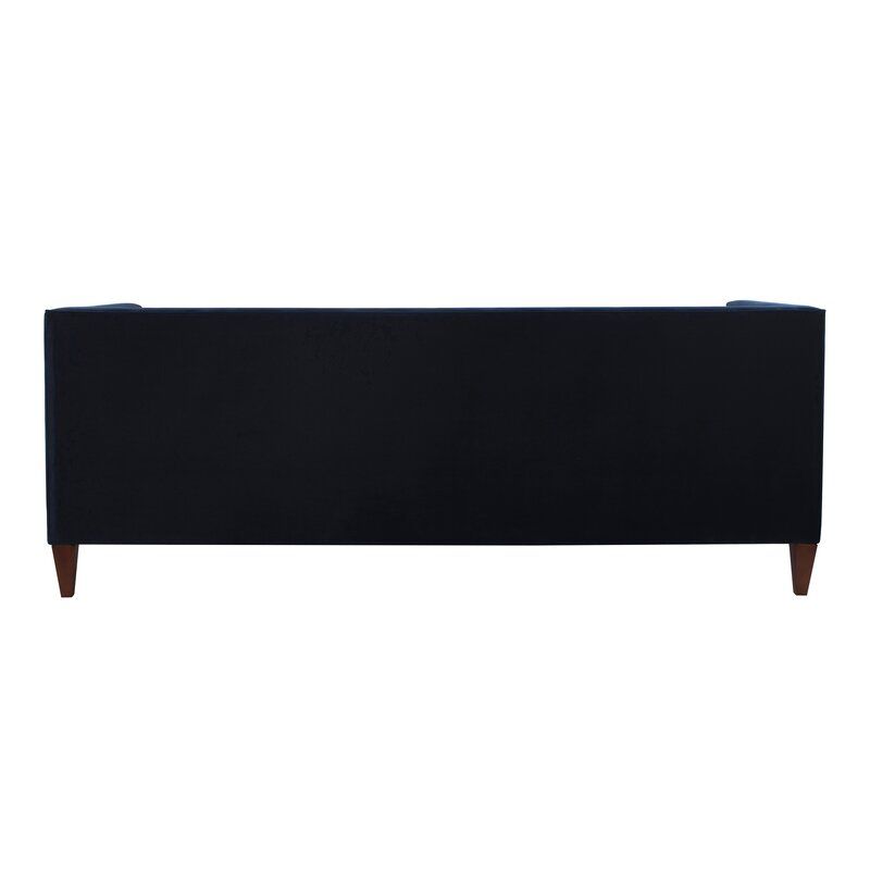 Latisha Velvet Tuxedo Arm Sofa with Reversible Cushions thumbnail 4