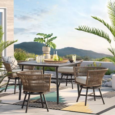 Hardoy Patio Dining Set with Swivel Chairs  thumbnail 2