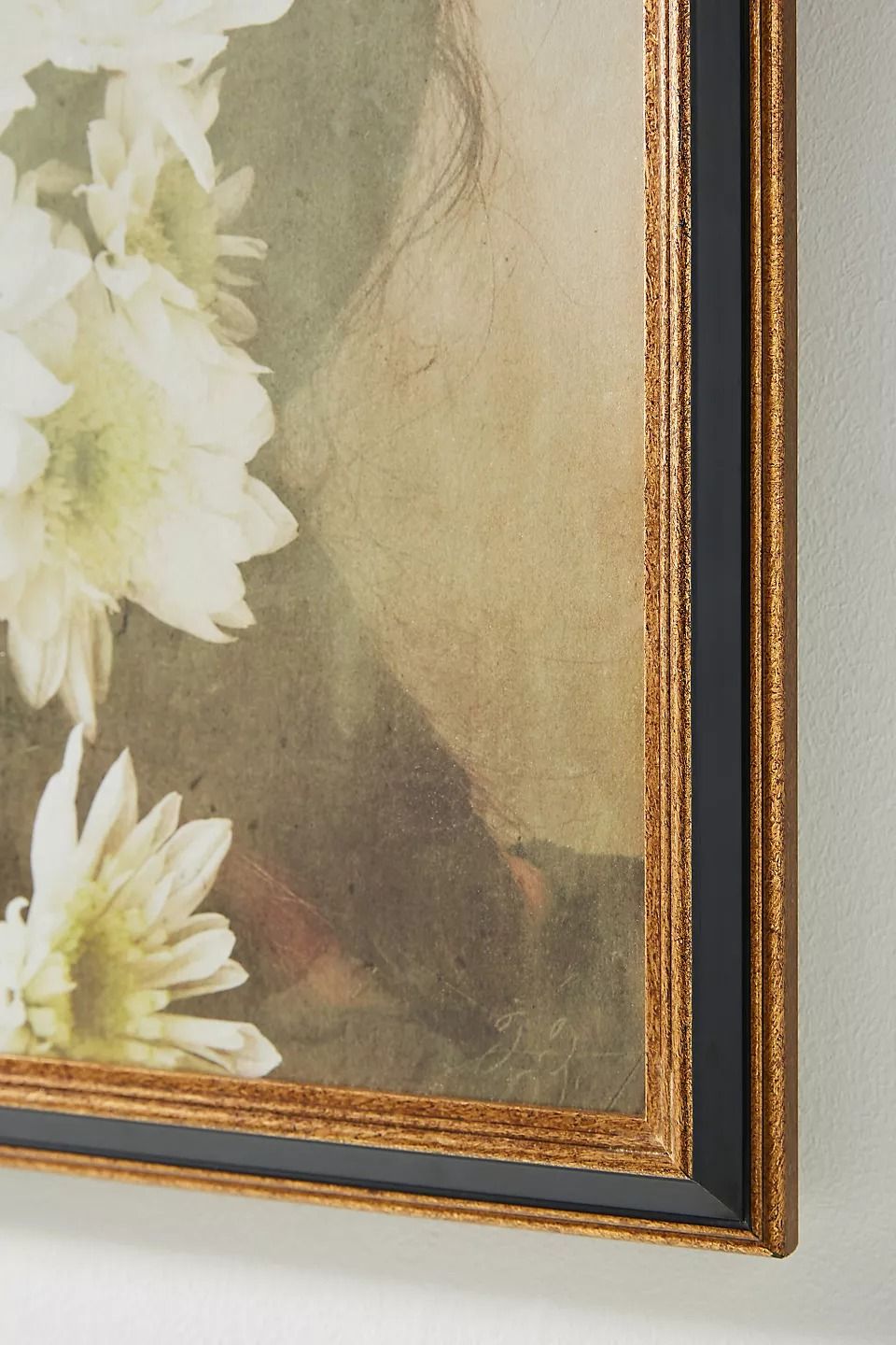 White Flowers in Her Hair Wall Art with frame thumbnail 3