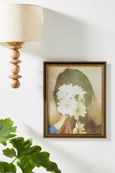 White Flowers in Her Hair Wall Art with frame thumbnail 2