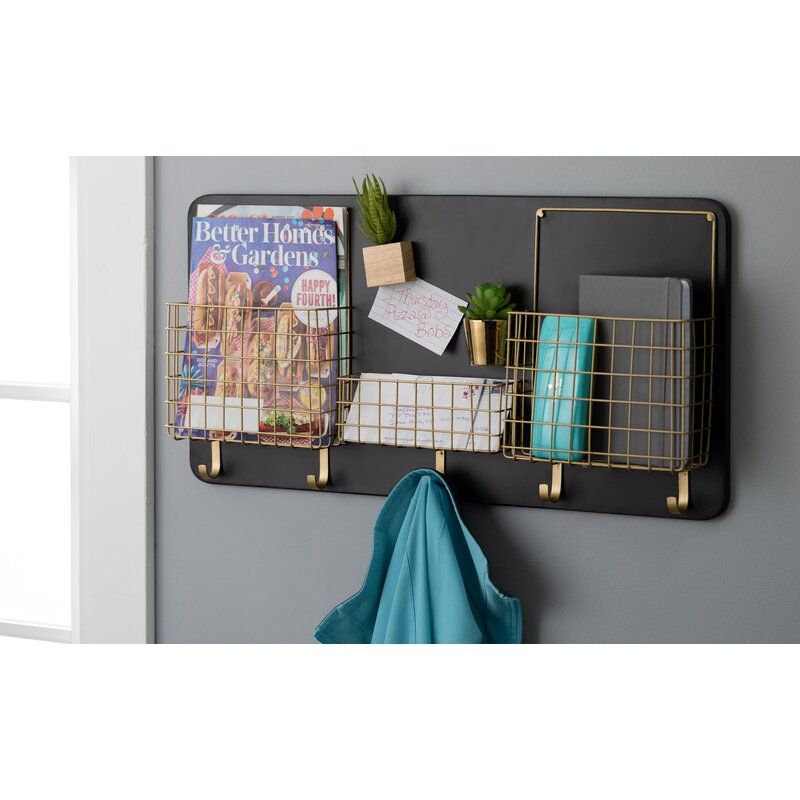 Home Office and School Mesh Wall Organizer With Key Hooks thumbnail 2