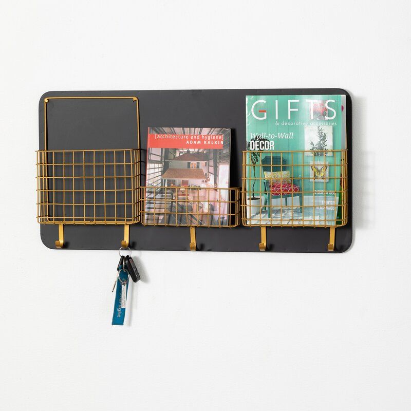 Home Office and School Mesh Wall Organizer With Key Hooks thumbnail 3