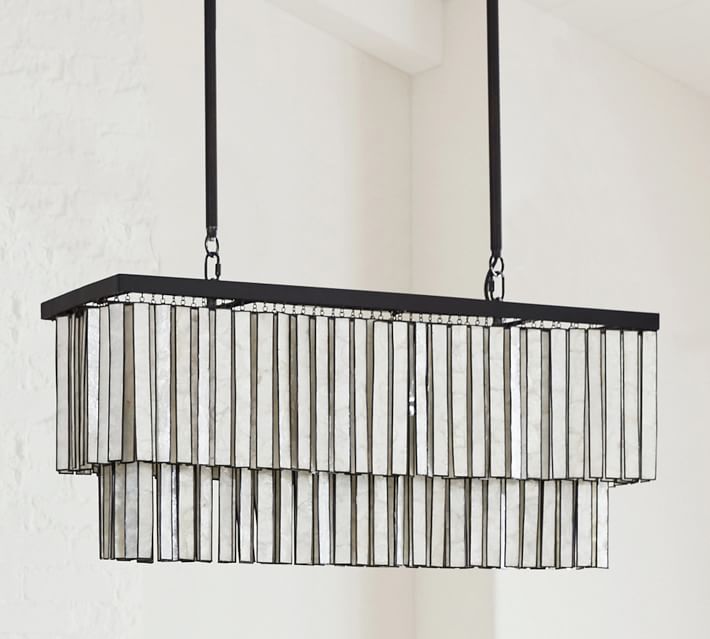 Astrid Capiz Rectangular Chandelier thumbnail 4