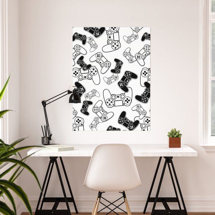Video Games Black on White Poster Unframed  thumbnail 2