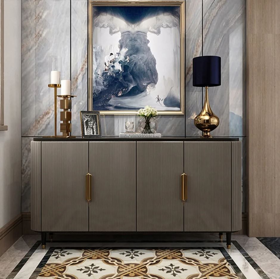 Modern Sideboard Buffet Black Kitchen Cabinet thumbnail 2