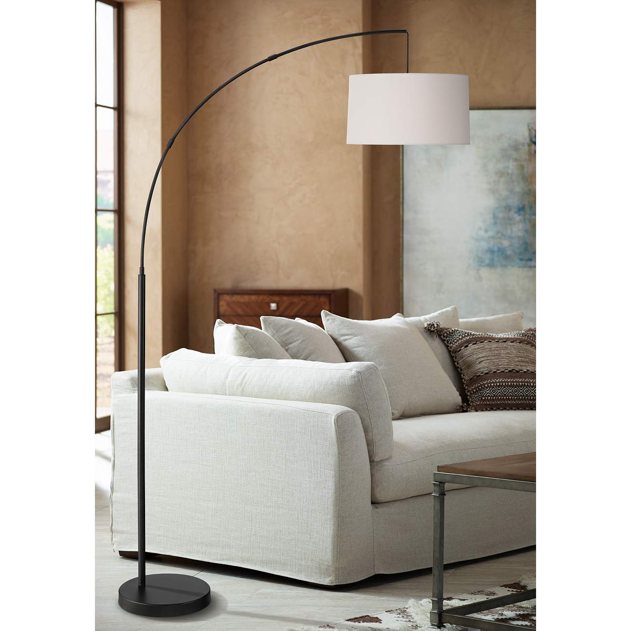 Cora Black Arc Floor Lamp thumbnail 2