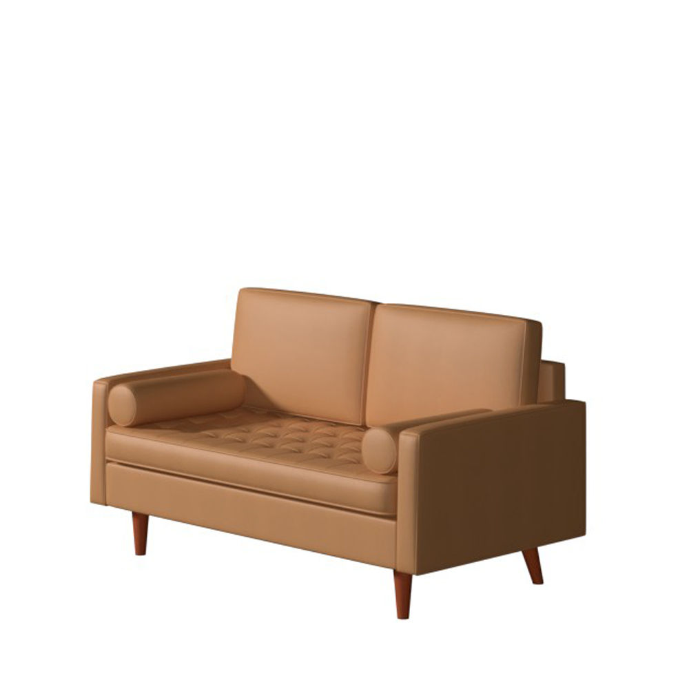 George Oliver Leather Square Arm Loveseat thumbnail 3