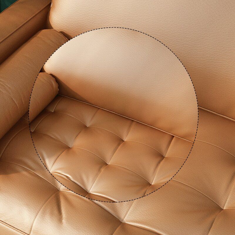 George Oliver Leather Square Arm Loveseat thumbnail 6