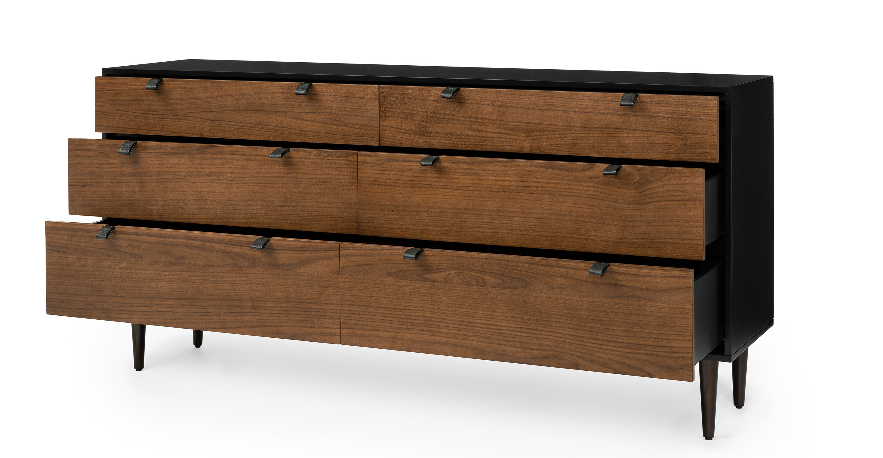 Envelo Black / Walnut 6 Drawer Double Dresser thumbnail 3