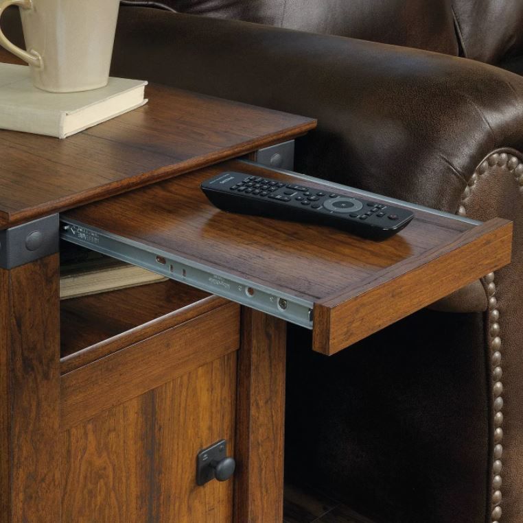 Carson Forge Side Table with Slide Out Shelf  thumbnail 3