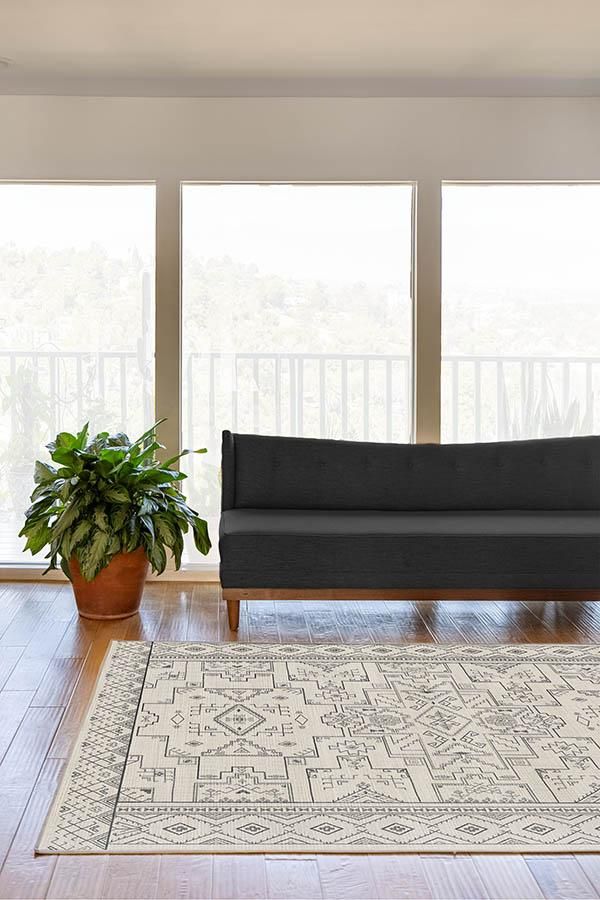 Leelu Black And White Rug-5'x7' thumbnail 2