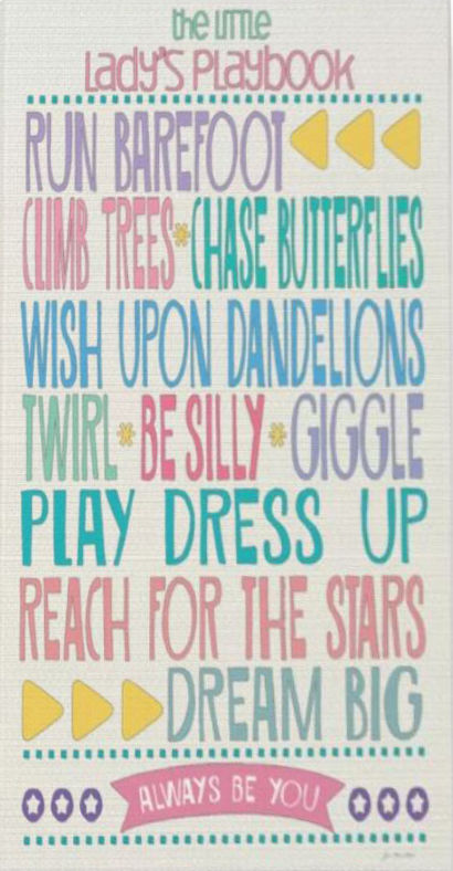 Typography Art Wall Plaque The Little Ladys Playbook Stretched Canvas Wall Art unframe thumbnail 2