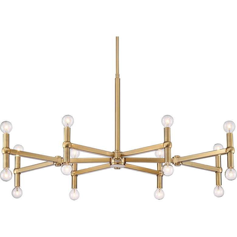 Possini Euro Marya 37 Wide Satin Brass 16 Light Chandelier thumbnail 2