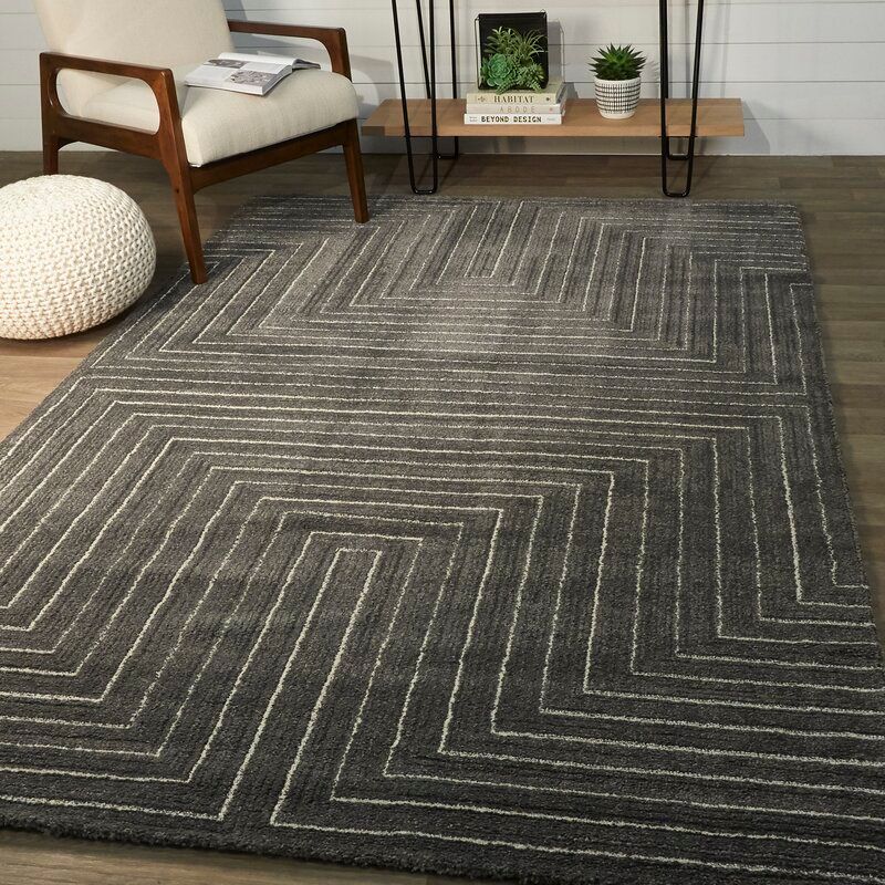 Joyce Geometric Charcoal Area Rug thumbnail 5
